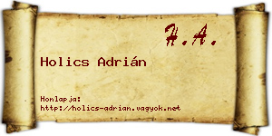 Holics Adrián névjegykártya